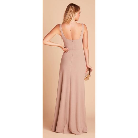Birdy Grey Alex Convertible Dress Crepe Womens Small Taupe Bridesmaid Formal - Picture 3 of 11